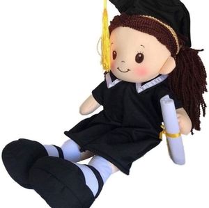 Adorable Leea Brunette Plush Graduation Doll